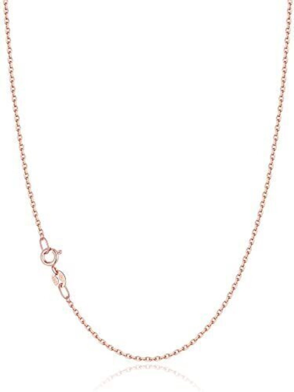9148 18k Rose Gold Plated 925 Sterling Silver Chain Necklace , 1.2mm Cable